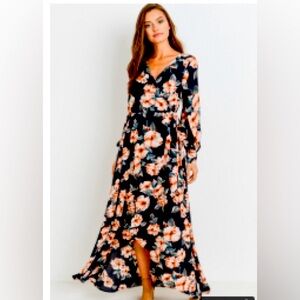 JodifL Navy floral high front maxi